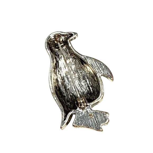 Penguin Brooch Sterling Silver Marcasite Simulated Ruby European Vintage Style - Picture 3 of 8
